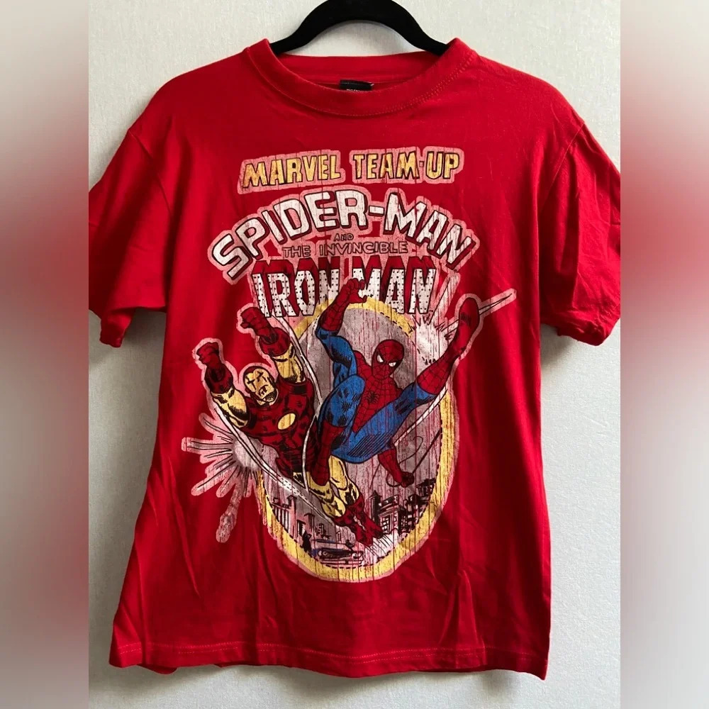 Marvel team up Spider-Man graphic t shirt Sz S